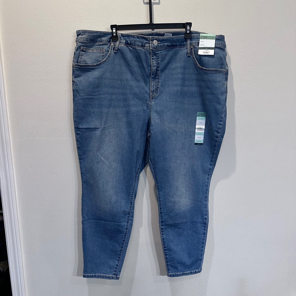 NWT Terra & Sky High Rise Skinny Jeans Womens 26W Petite Medium Wash Blue Denim‎